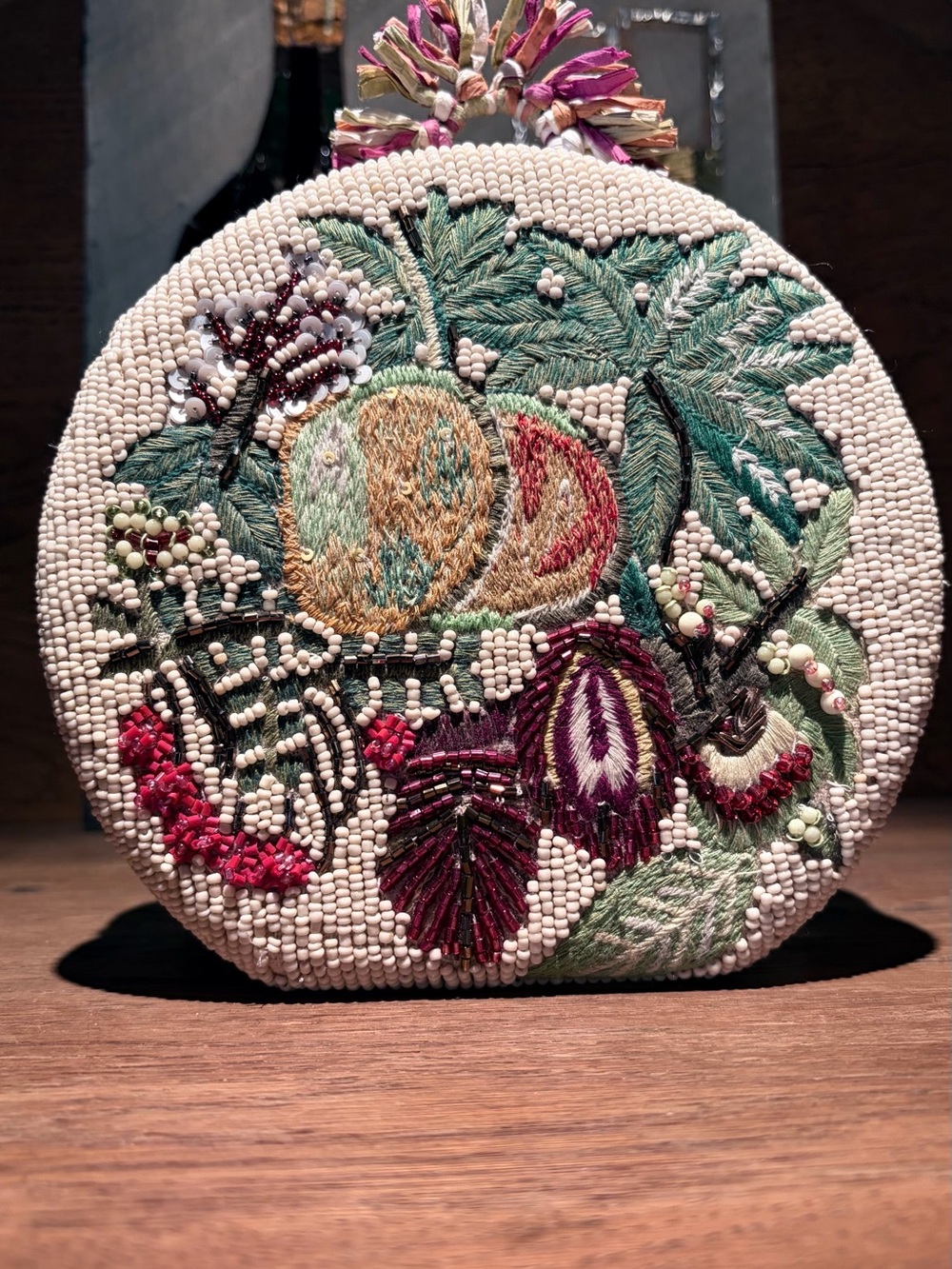 Anthro Jenni Kayne Sparkling Beaded Tropical Clutch